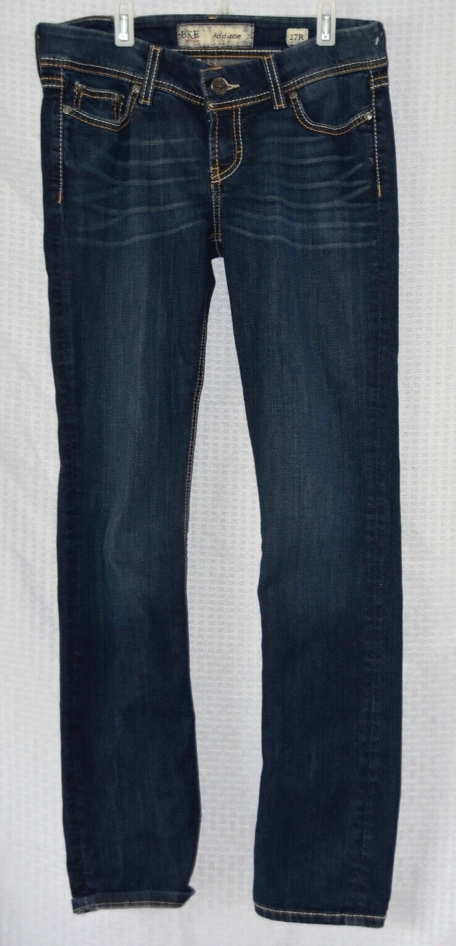 BKE Blue Denim Jeans Addison Slim Straight Skinny Jean Pants SIZE 27